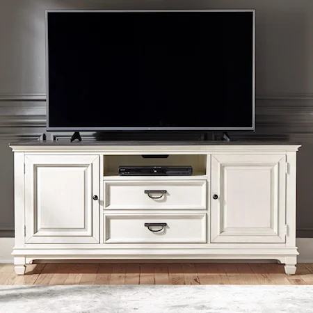 Transitional 66" TV Console with Wire Management